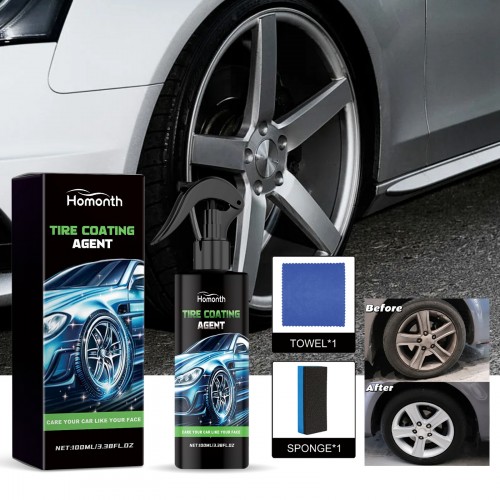 Homonth Car Tire Brightening Agent Tire Maintenance Protection Coating Shiny Brightener Agent For Tire Care 100ml